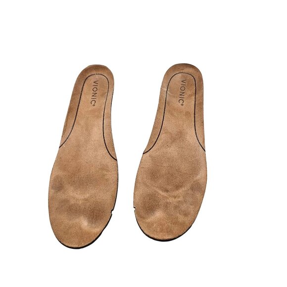 Vionic Minna Leather Toe Cap Ballet Flats Size 10 Aluminum Met Leopard - Picture 9 of 16